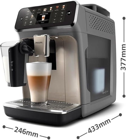 PHILIPS Series 5500 LatteGo Fully Automatic Espresso Machine | 20 beverages | Grey Chromed | EP5544/90 | (Renewed)