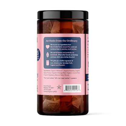 Paromi Hibiscus Berry Organic Herbal Tea, Signature Jar, 15 Count