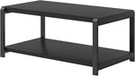 Load image into Gallery viewer, EXCEFUR Black Coffee Table, Modern Rustic Wood Center Table for Living Room, Industrial Rectangle Cocktail Tea Table with Storage Shelf
