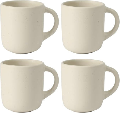 Bloomhouse - Two Time Oprah's Favorite Things Winner - Corsica Clay 4-Piece Mug Set – Sea Salt White Stoneware Coffee & Tea Cups, Durable Ceramic Drinkware
