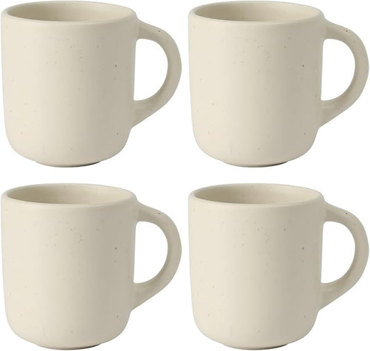 Bloomhouse - Two Time Oprah's Favorite Things Winner - Corsica Clay 4-Piece Mug Set – Sea Salt White Stoneware Coffee & Tea Cups, Durable Ceramic Drinkware