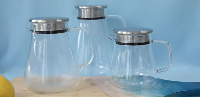 Teabloom One-Touch Tea Maker, 2-in-1 Teapot and Kettle with Stainless Steel Filter Lid for Loose Tea – Stain-free Borosilicate Glass Teapot (27 Oz) – Tea Connoisseur's Choice