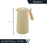 Load image into Gallery viewer, WOLFF - Thermal Coffee Carafe - Hot or Cold Drinks, Double Walled Insulated Vacuum Flask - Leakproof Coffee Dispenser with Wooden Handle, Thermos Bottle for Cold Beverages - Mint, 34floz/1L