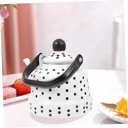 Zerodeko Vintage Enamel Tea Kettle with Handle Portable Water Boiling Kettle for Induction Electric Gas Stoves for Home Office Restaurant Dorm Use
