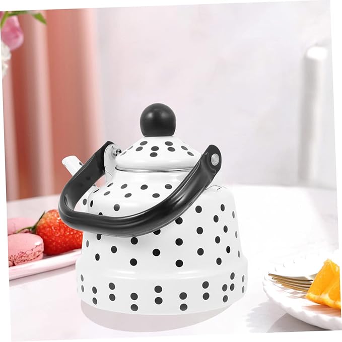 Zerodeko Vintage Enamel Tea Kettle with Handle Portable Water Boiling Kettle for Induction Electric Gas Stoves for Home Office Restaurant Dorm Use