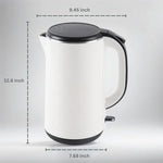 Load image into Gallery viewer, FAB&amp;DELUXE 1.8L Stainless Steel Kettle Water Boiler, Double Wall Insulated,Fullbody 304Stainless Steel Interior &amp; Lid,Quick Heating Electric Kettles for Boiling Water,Auto Shut-Off,White