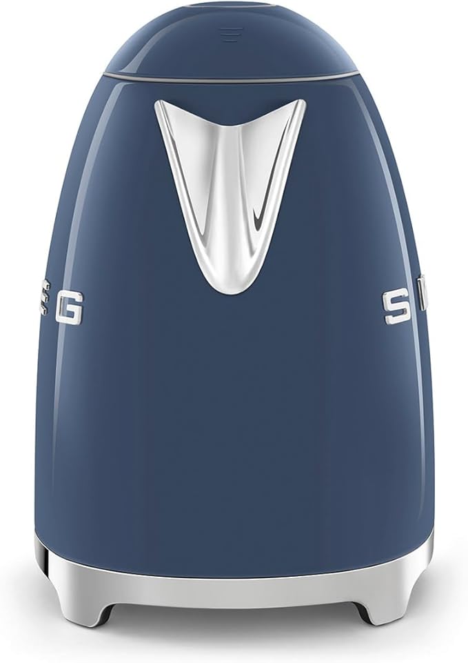 SMEG 50's Retro Style Electric Water Kettle with Automatic Shutoff, Removable Base, and Water Indicator, KLF03NBUS, Navy Blue