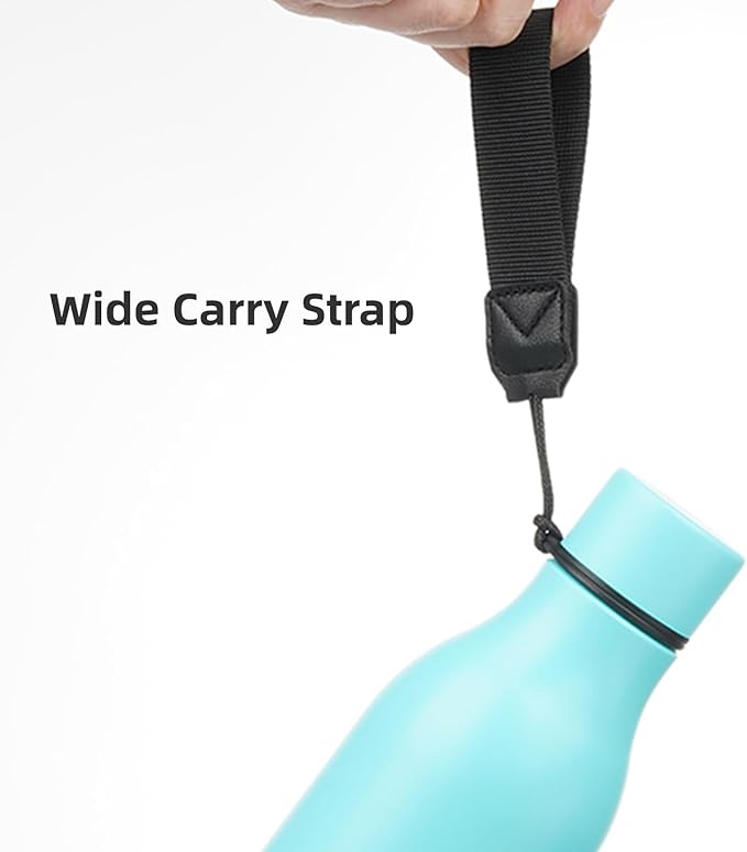 Insulated Water Bottle with Strap,18 oz Double Wall Stainless Steel Vacuum Bottles Metal Water Flask,Turquoise