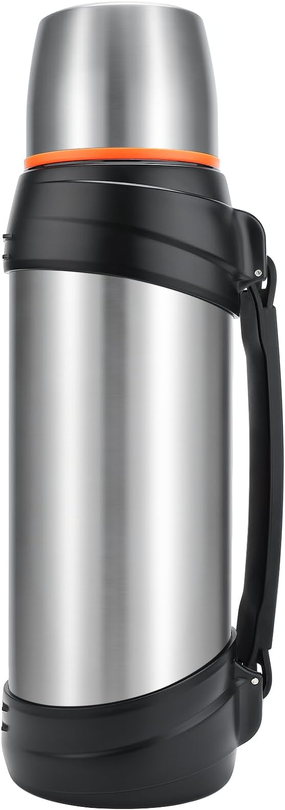 Large Thermosflask- 85oz Stainless Steel Insulated Bottle for Travel with BPA Free Cup - 2.5L Oversized Vacuum Insulated Thermoses with Handle and Strap for Hot & Cold Drinks(Silver)