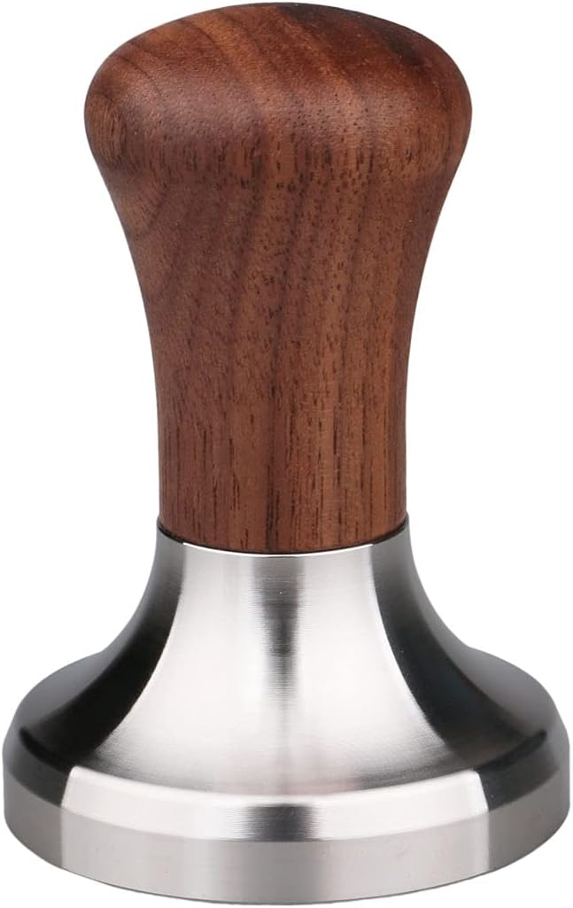 Coffee Tamper Flat Espresso Tamper for 51mm Portafilter Wooden Handle. Barista Espresso Tamper