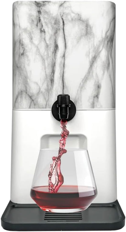 Bebly Box Drink Dispenser and Wine Dispenser | Marble Design | Insulated - No Sweating - No Watered Down Drinks - Simple - Stylish - Mess Free Beverage Dispenser | Includes Freezable, Reusable 3L Bag