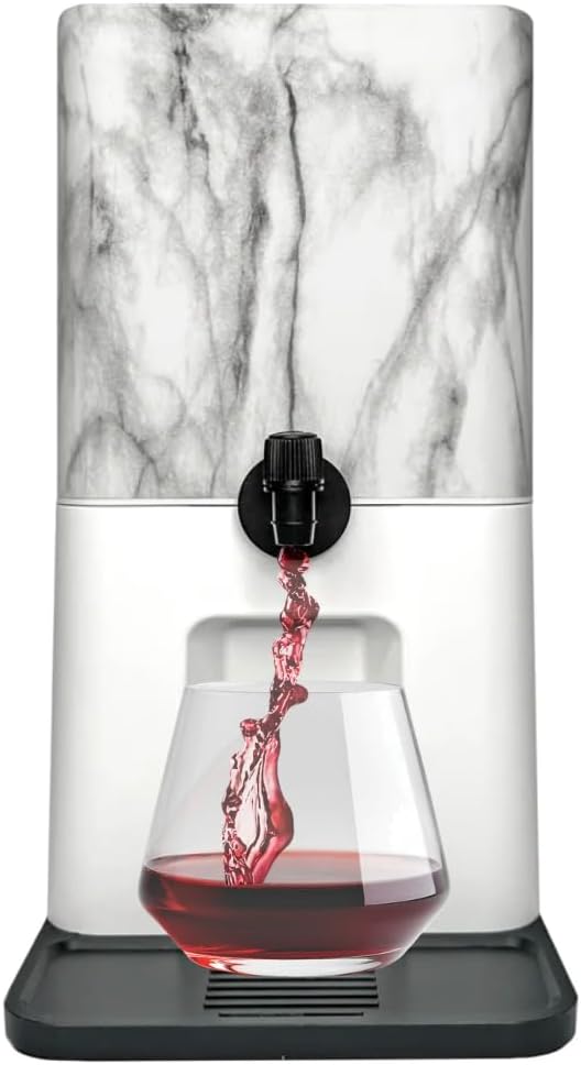 Bebly Box Drink Dispenser and Wine Dispenser | Marble Design | Insulated - No Sweating - No Watered Down Drinks - Simple - Stylish - Mess Free Beverage Dispenser | Includes Freezable, Reusable 3L Bag