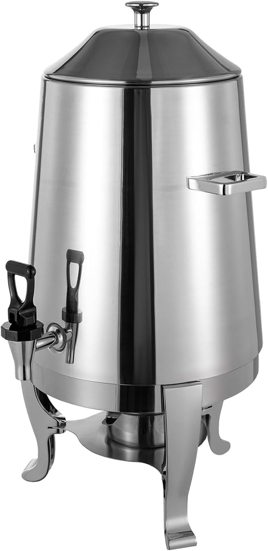 YIYIBYUS 3.5 Gallon Hot Beverage Dispenser, Stainless Steel Coffee Urn Chafer w/Two Heating Methods, Hot Drinks Dispenser for Milk Coffee Tea Water Juice - Parties Event Buffet Catering, Silver
