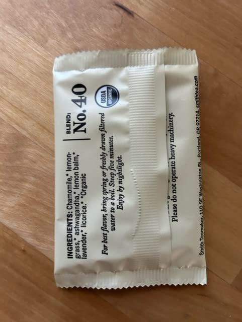 Steven Smith Teamaker Lullaby No. 40, Chamomile, Lemongrass, Lavender, Ashwagandha, Caffeine-Free, Organic Relaxing & Bedtime Wellness, Sugar-Free, Herbal Tea Bags, 100 Sachets, 0.95oz each