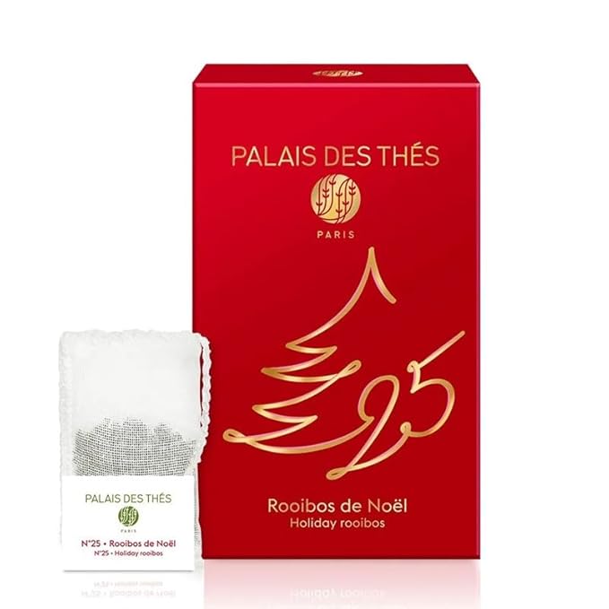 Palais des Thés Rooibos Tea - Holiday Collection Organic N°25 Caffeine-Free Herbal Blend with Citrus & Spices - Premium Tea Bags, Serves 20 Cups