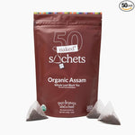 Load image into Gallery viewer, Two Leaves and a Bud Organic Assam - 50 Naked Tea Sachets, Whole Leaf Black Tea in Eco-Friendly Unwrapped Compostable Sachets, Resealable Bag, 50 Count (Pack of 1)
