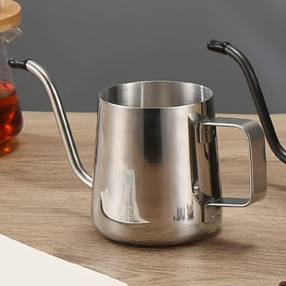 Toyvian Gooseneck Kettle 600ML Metal Coffee Kettle, Coffee Thin Spout, Gooseneck Pitcher, Narrow Spout Pot, Dripper Stainless Steel Water Bottle