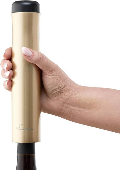 Rabbit Automatic Electric Corkscrew - Hands-Free Wine Opener with Integrated Foil Cutter, Rechargeable Cordless Electric Bottle Opener for All Cork Types - Barware Essential & Kitchen Tools