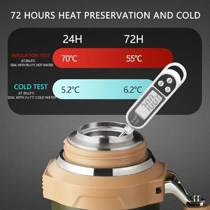 Large Coffee Thermoses for Hot Drinks Stainless Steel Thermoses 2QT 64oz Vacuum Insulated Bottle With Cup Handle Keeps Liquids Hot And Cold For Up To 24 For Outdoor Gathering Camping