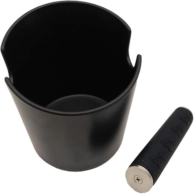 Coffee Knock Box, 4.8in Barista Style Espresso Grounds Knock Box with Removable Heavy-Duty Metal Knock Bar and Shock- Absorbent Durable and Non-Slip Base for Espresso Maker Accessories, Easy to Clean