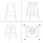 Load image into Gallery viewer, chairus 24" White Backless Counter Height Bar Stools Set of 2, Farmhouse Wooden Counter Stools with Round Seat &amp; Turned Legs, Rustic Vintage Colonial Short Bar Chairs for Kitchen Island