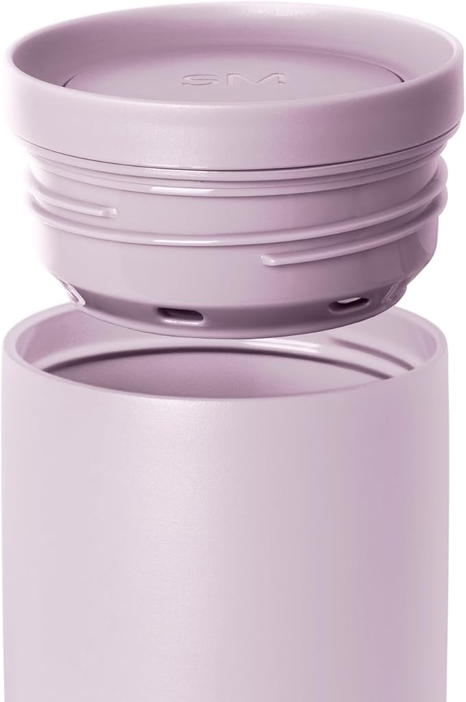 Simple Modern Travel Coffee Mug Tumbler with 360° Lid | Ceramic-Lined Insulated Stainless Steel Cold Brew Iced Coffee Cup | Gifts for Women Men Her Him | Voyager Signature | 16oz | Lavender Mist