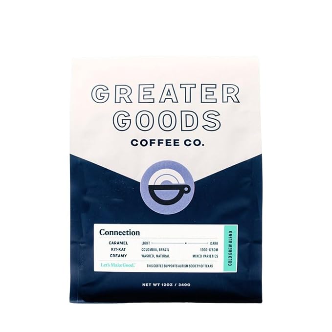 Connection - Cold Brew Blend - Roasted by Greater Goods Coffee Co. - Whole Bean Coffee - 10 Ounce Bag