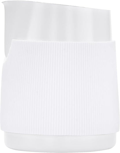 Normcore Handleless Milk Pitcher with Round Spout - Espresso Steaming Pitcher - 18/8 Stainless Steel Milk Frothing Jug - Premium Barista Tools - Non-stick coating White - 15.2 oz (450 ml)