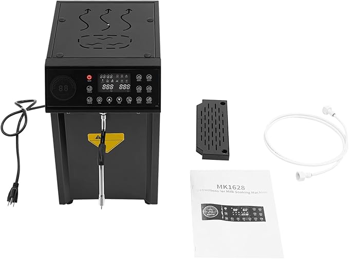 8L/2.1Gal Commercial Steam Milk Frother, 1300W 110V Steam Milk Foam Machine with LED Display, Electric Coffee Foam Maker Frothing Machine for Bars, Cafes, Heating Drinks