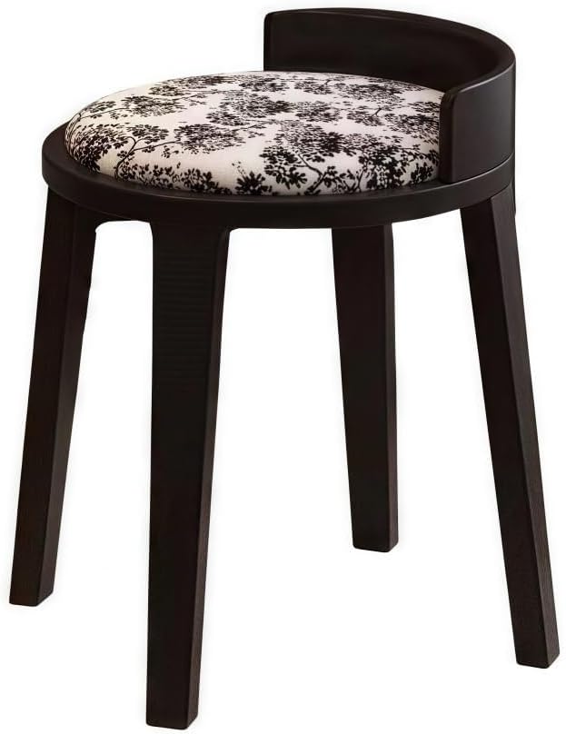 Vanity Chair with Small Back Vintage Style Makeup Chair Round Vanity Stool Wood Frame for Makeup Room ﻿ Creative idea