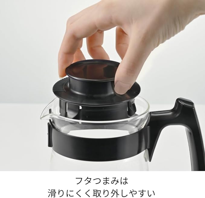 HARIO PES-02-B Pegasus Server, 600 Microwave-Safe, 20.1 fl oz (600 ml), 2-5 Cups, Black, Made in Japan