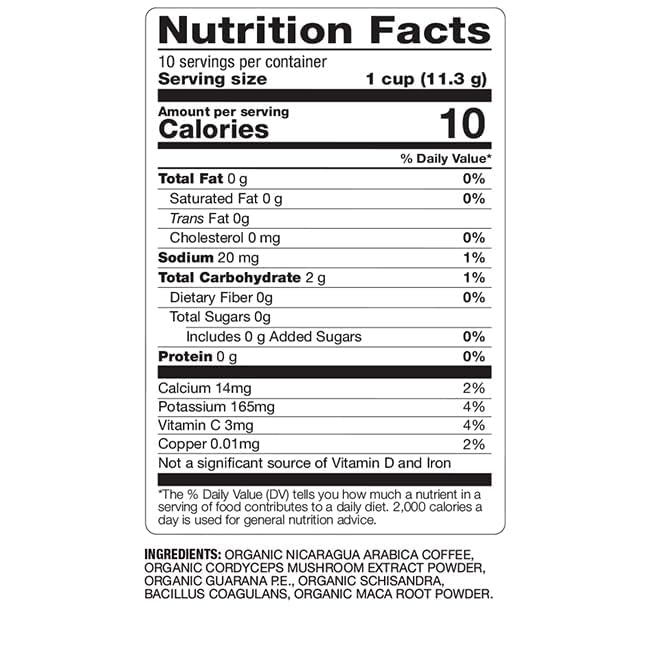 BareOrganics Energy Medium Roast Coffee, Organic, 10 K-Cup Pods, Superfoods & Probiotics Infused, Vegan, Gluten Free, 10 Single Serve Cups