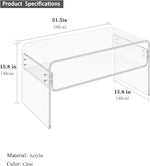 Load image into Gallery viewer, 2-Tier Acrylic Coffee Table, Side End Table with Storage Shelf, Modern Center Table for Living Room, Office, Bedroom, Home Small Space, Easy Assembly (Clear)
