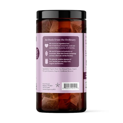 Paromi Earl Grey Organic Black Tea, Signature Jar, 15 Count (Pack of 6)