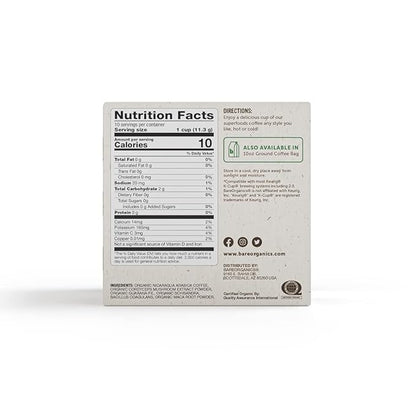 BareOrganics Energizing Coffee Single Serve 96ct Bulk Pack