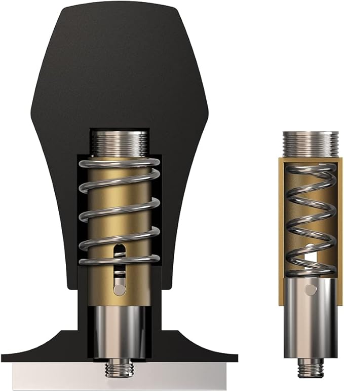 Normcore 49.7mm Coffee Tamper V4 - Spring-loaded Tamper - Barista Tools - Espresso Tamper with Mat For ROK Espresso Maker - Flat Base