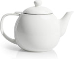Load image into Gallery viewer, Sweese Teapots for Tea, 27 oz Porcelain Tea pot with Removable Stainless Steel Infuser, Tea Pots for Loose Tea - White