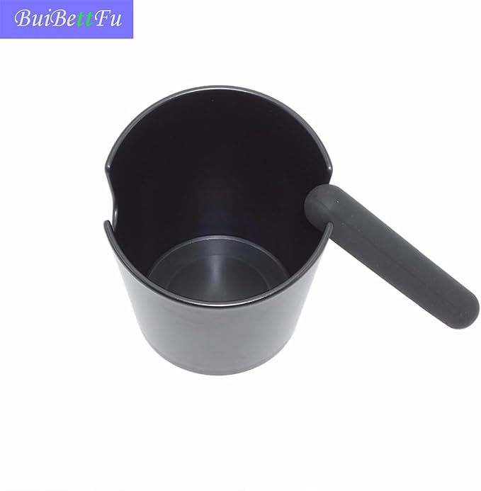 5 Inch Coffee Knock Box Shock-Absorbent Durable Barista Style Knock Box With Removable Knock Bar and Non-Slip Base Gift (S-Black)