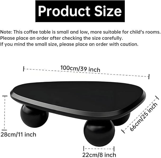 Cloud Coffee Table Modern Irregular Coffee Table Asymmetrical Unique Coffee Tables with 3 Bases for Living Room Farmhouse (F, 39")