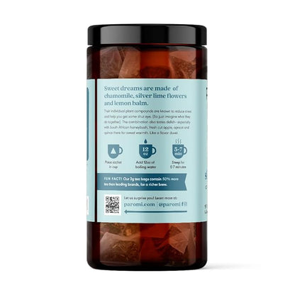 Paromi Sleep with Me Organic Herbal Tea, Signature Jar, 15 Count