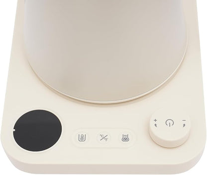 Electric Gooseneck Kettle, Temperature Control Kettle 0.9L Coffee Pot with Heating Base for Home Office Hotel Restaurant White