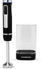 Load image into Gallery viewer, OVENTE Cordless Immersion Hand Blender, Rechargeable Handheld Portable Stick Mixer with 8 Mixing Speed Option, One-Touch Control and Stainless Steel Blades for Smoothies, Shakes or Soups, Black HR781B