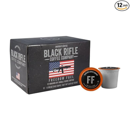 Black Rifle Coffee Company Freedom Fuel, 12 Count, Dark Roast K Cups - Single Serve K Cups Coffee Pods - Kcup Pods Compatible with Keurig 1.0 & 2.0 - Made from Arabica Beans