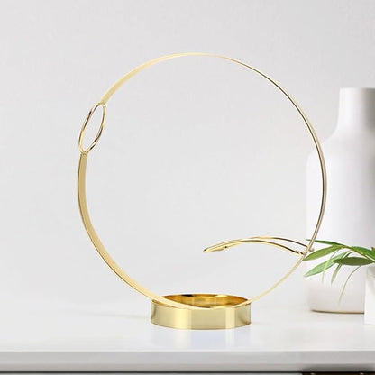 Metal Single Tabletop Wine Rack – Freestanding Countertop Decorative Wine Bottle Holder, Unique Wine Gifts and Accessories for Wine Lovers (2PCS Golden)