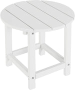 Load image into Gallery viewer, LZRS Round Adirondack Patio Side Table End Table, Outdoor Side Tables for Patio, Backyard,Pool, Indoor Companion, Easy Maintenance &amp; Weather Resistant(White)