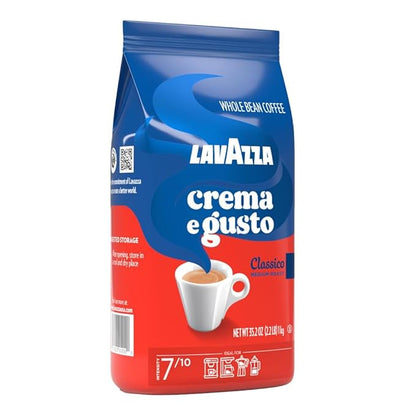 Lavazza Crema e Gusto Whole Bean Coffee, Medium Roast, Arabica and Robusta Blend, 2.2 lb Bag (pack of 1)