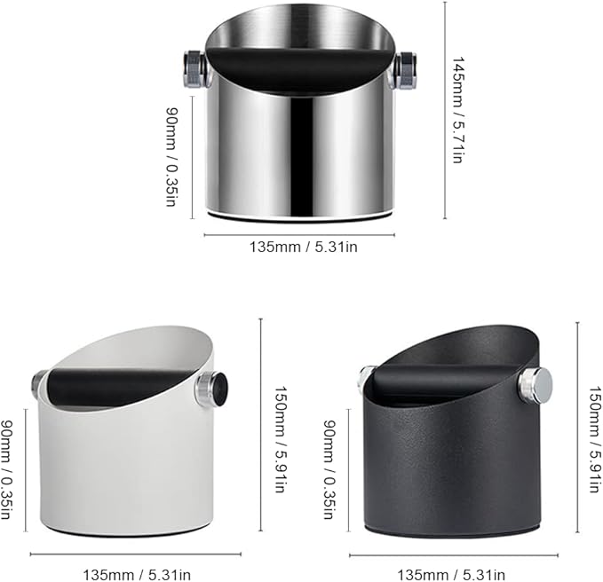 Espresso Knock Box, Large Capacity & Non-Slip Base Coffee Knock Box, Barista Tools, Espresso Machine Accessories (White)