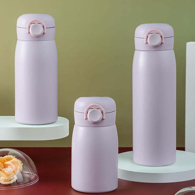 17 oz Mini Water Bottle Small Stainless Steel Thermoses - Insulated Vacuum, Leak Proof, Keeps Drinks Hot/Cold - Ideal for Coffee, beverage, Water - Purple