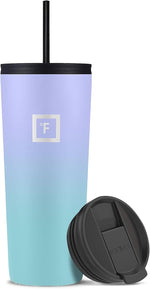 Load image into Gallery viewer, IRON °FLASK Classic Tumbler - Vacuum Insulated Stainless Steel Water Bottle, Double Walled, Drinking Cup, Insulated Travel Mug (Cotton Candy, 24 oz Solid Lid)