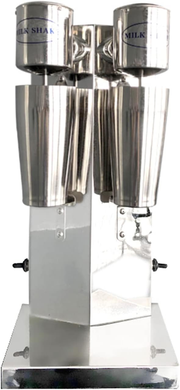 Commercial Stainless Steel Milk Shake Machine, Stainless Steel Electric Milkshake Maker, Double Head Drink Mixer 180W 110V 18000r/min (Double Head 18000r/min)